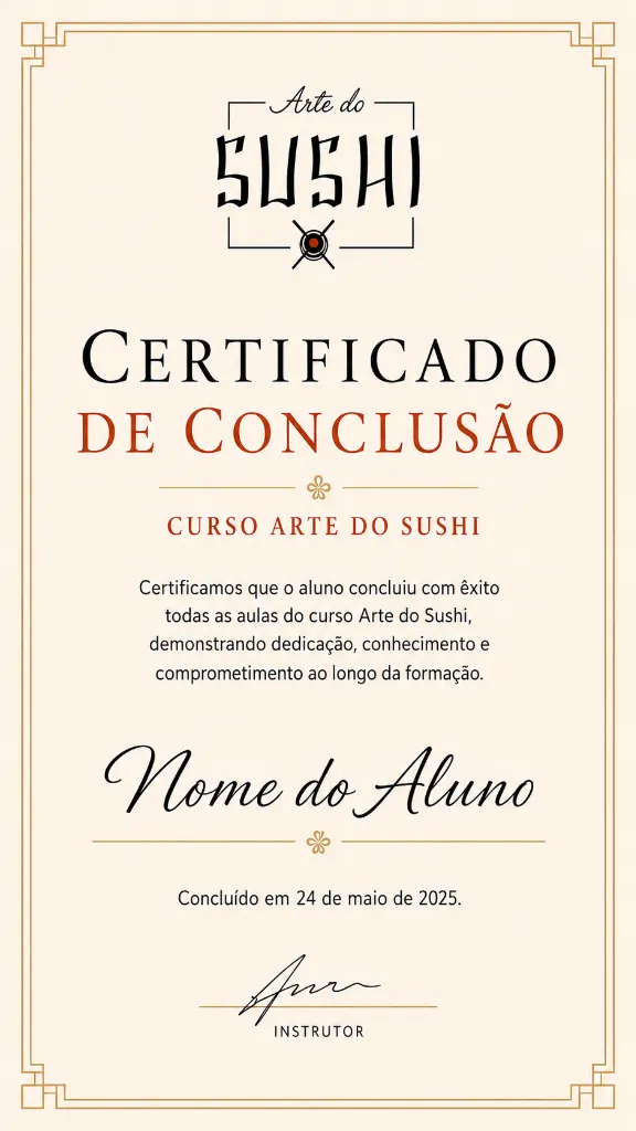 Certificado Arte do Sushi